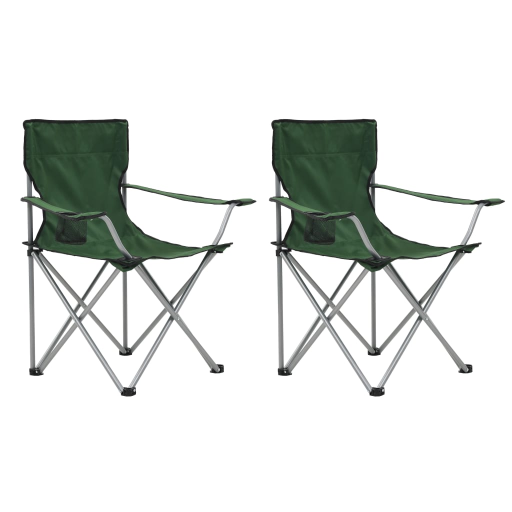 vidaXL campingbord og -stolesæt 3 dele grøn