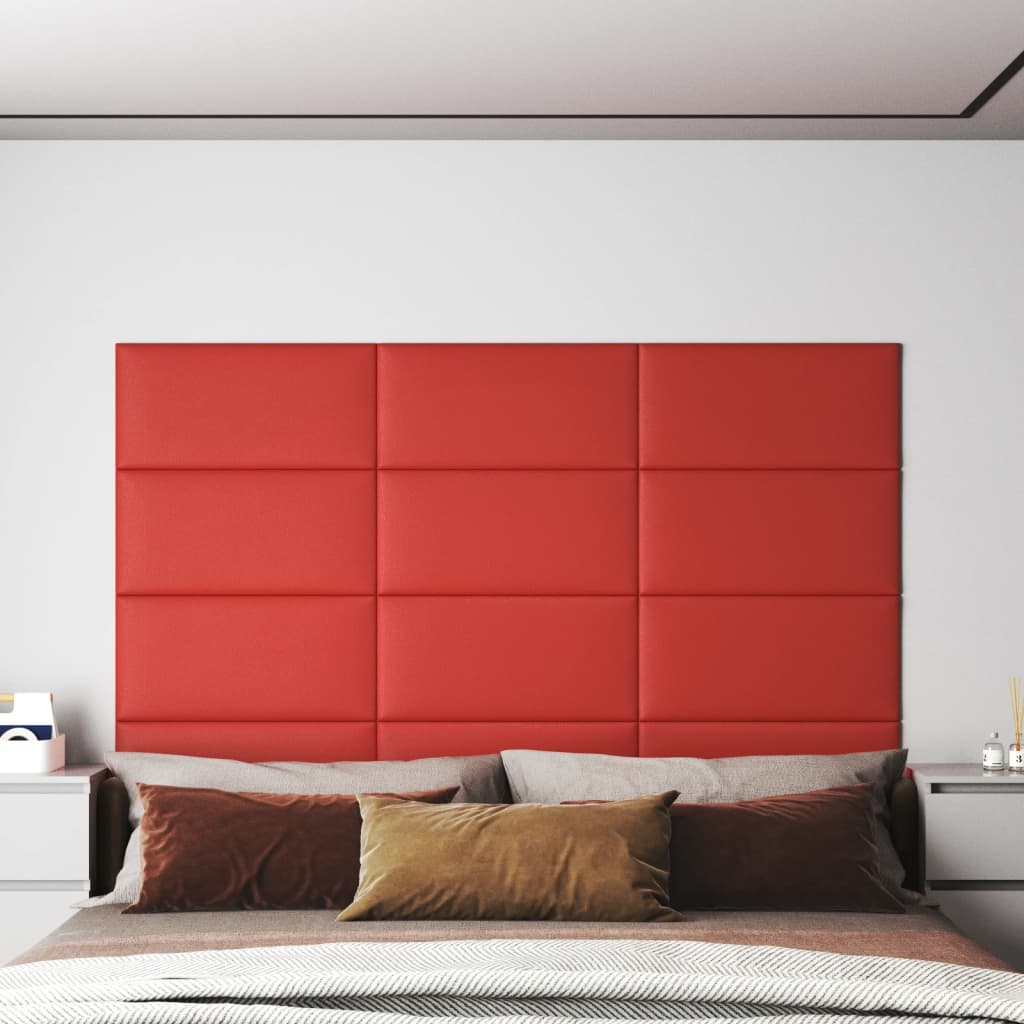vidaXL vægpaneler 12 stk. 60x30 cm 2,16 m² kunstlæder rød