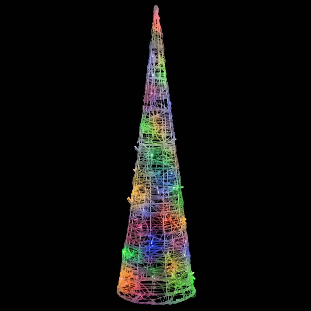 vidaXL dekorativ lyspyramide LED 90 cm akryl flerfarvet