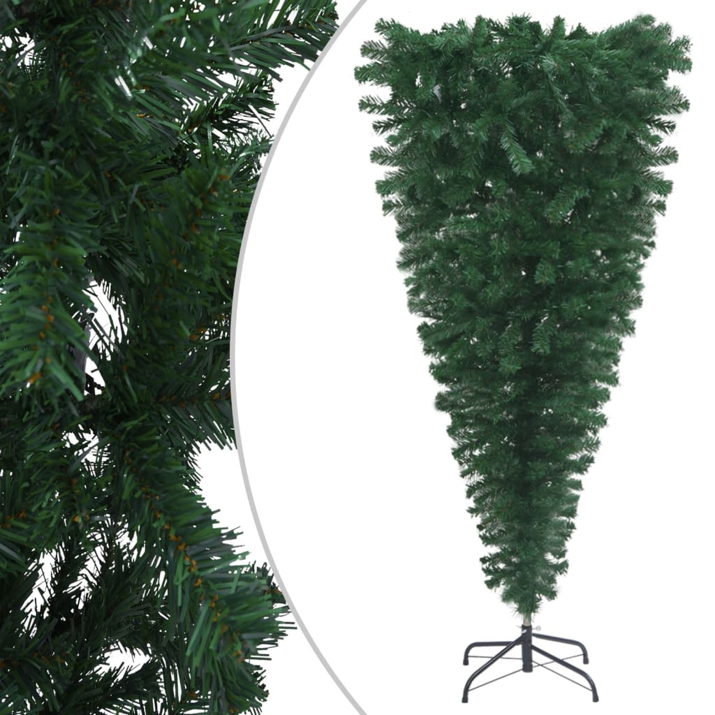 vidaXL kunstigt omvendt juletræ med lys og kuglesæt 120 cm