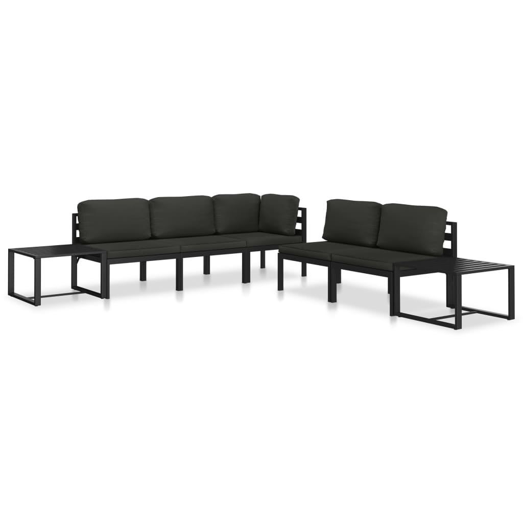 vidaXL midtermodul til sofa med hynder aluminium antracitgrå