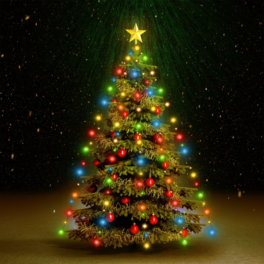vidaXL lysnet til juletræ 210 lysdioder 210 cm flerfarvet