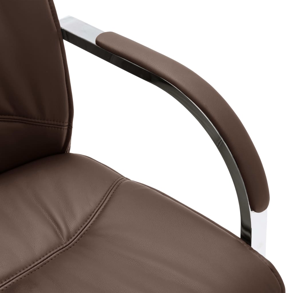vidaXL kontorstol med cantilever kunstlæder brun