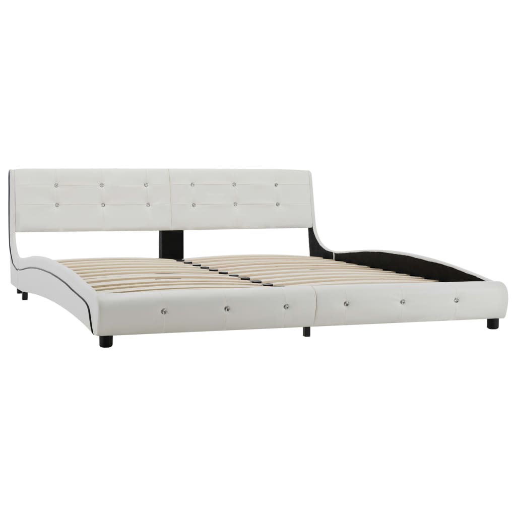 vidaXL seng med madras 180 x 200 cm kunstlæder hvid