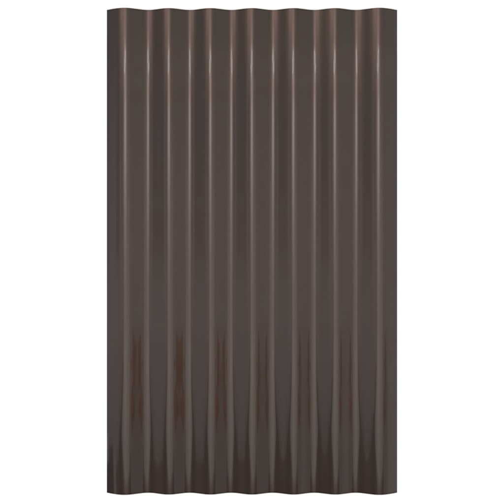 vidaXL tagplader 36 stk. 60x36 cm pulverlakeret stål brun
