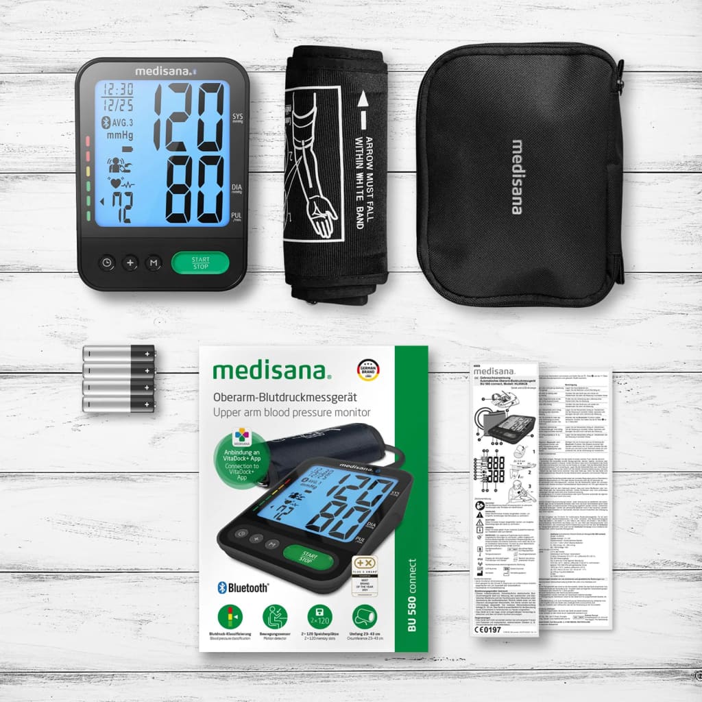 Medisana blodtryksmåler til overarm BU 580 Connect sort