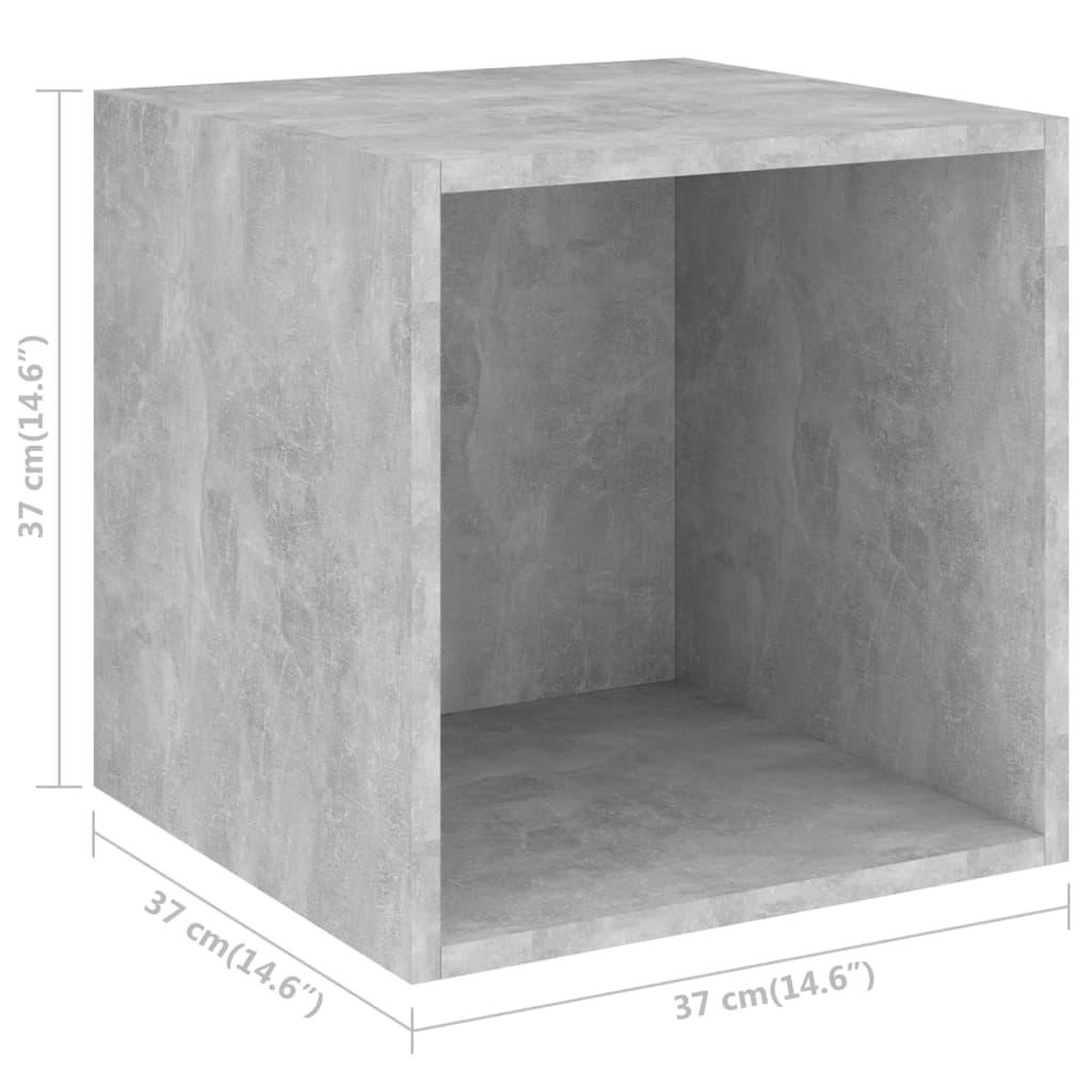 vidaXL tv-skabssæt 4 dele konstrueret træ betongrå