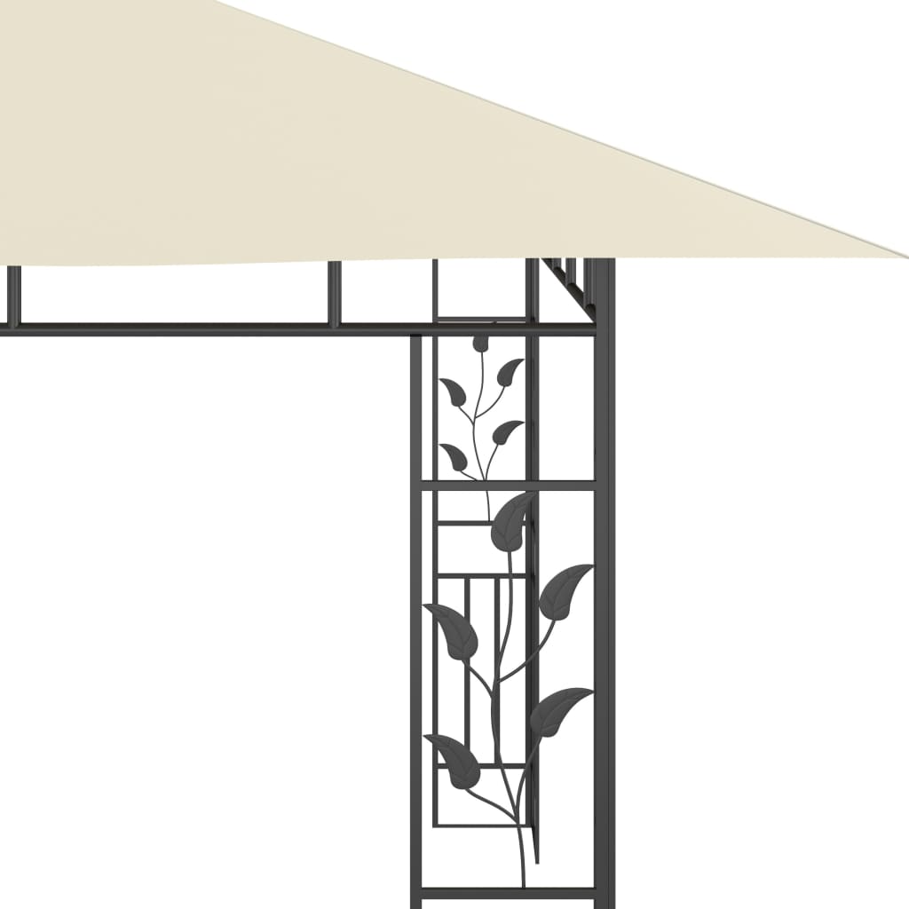 vidaXL pavillon med myggenet 4x3x2,73 m 180 g/m² cremefarvet