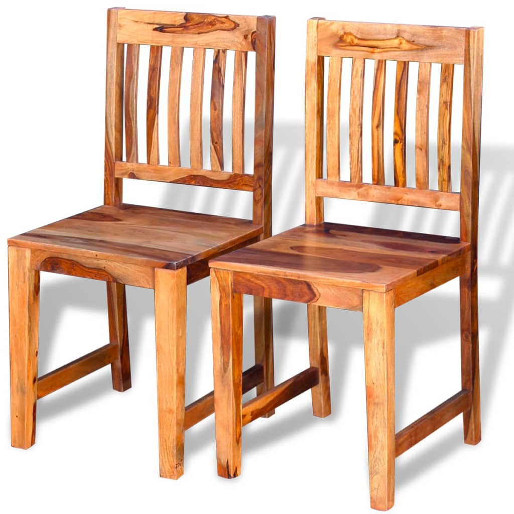 vidaXL spisebordsstole 2 stk. massivt sheeshamtræ