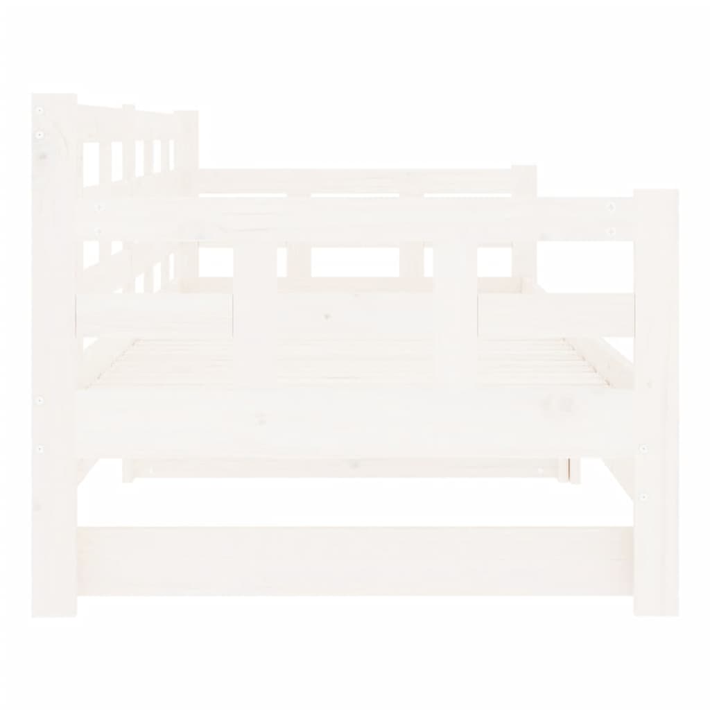 vidaXL daybed med udtræk 2x(90x200) cm massivt fyrretræ hvid