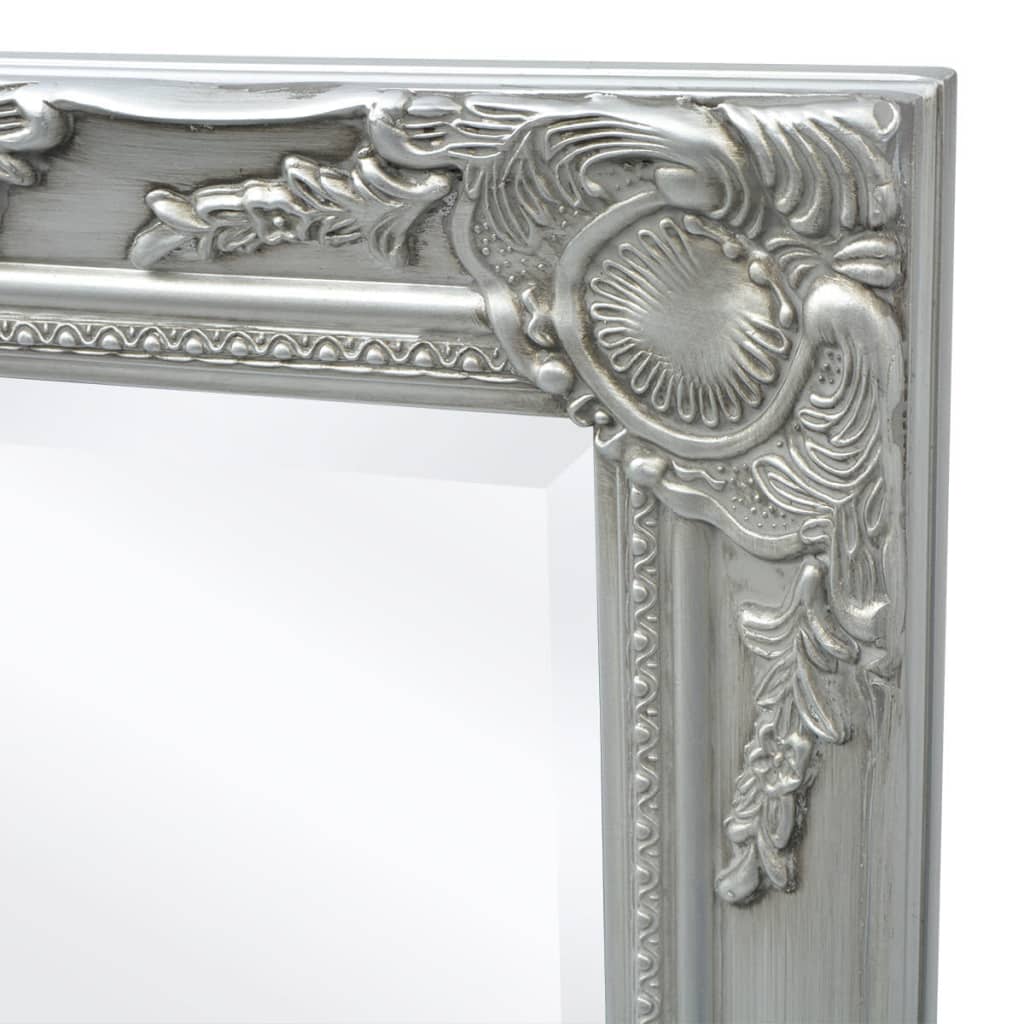 vidaXL vægspejl 140x50 cm barokstil sølvfarvet