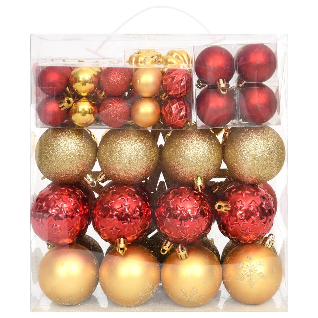 vidaXL julekugler 70 dele guldfarvet og rød
