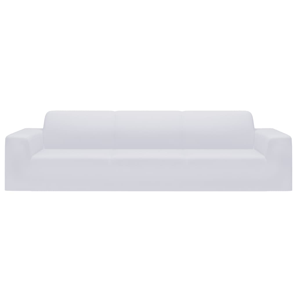 vidaXL elastisk 4-personers sofabetræk polyesterjersey hvid