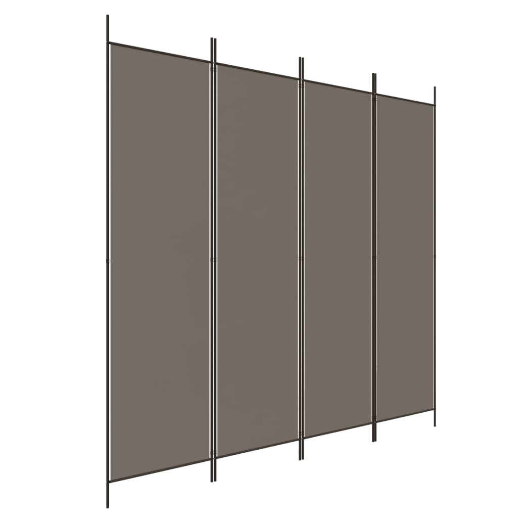 vidaXL 4-panels rumdeler 200x220 cm stof antracitgrå