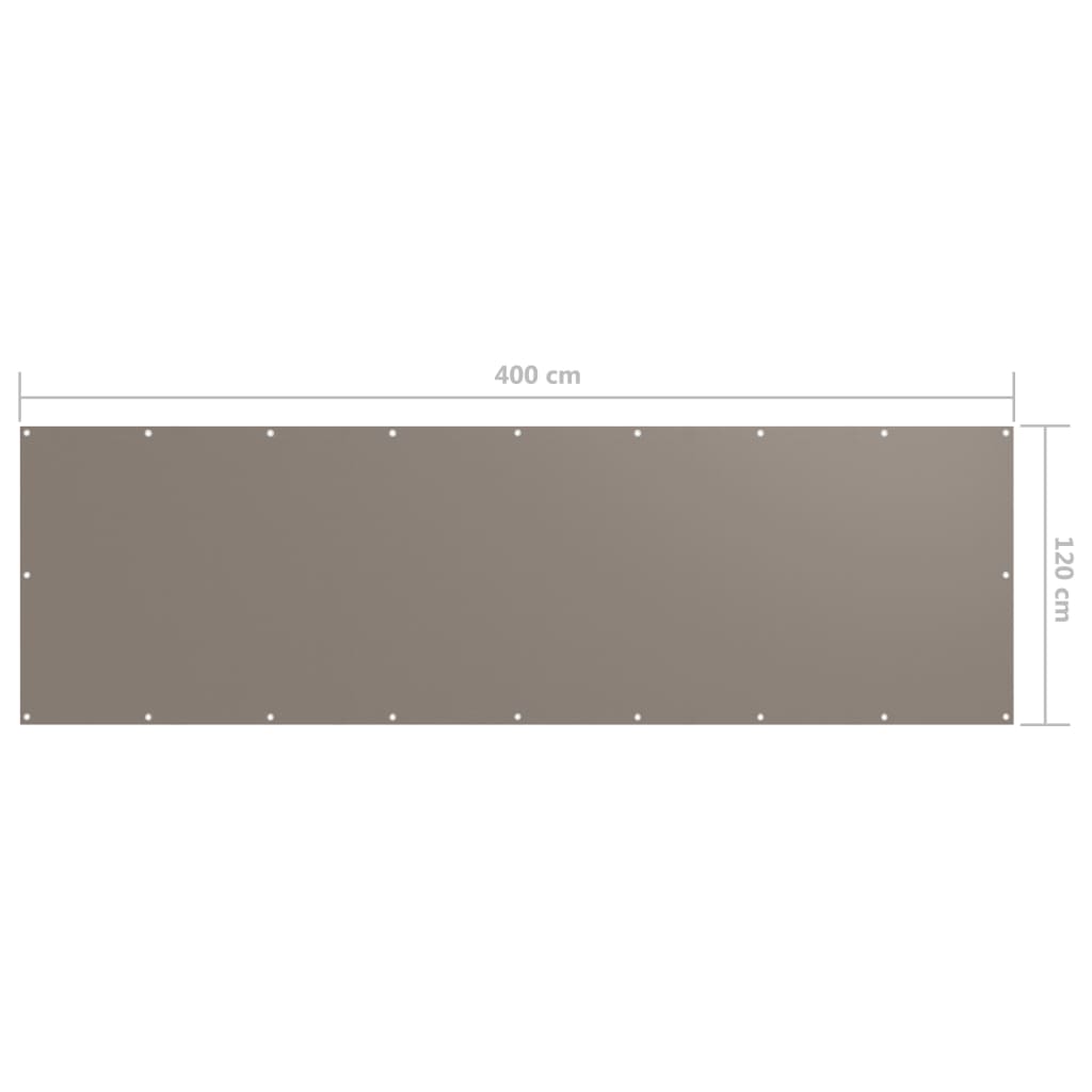 vidaXL altanafskærmning 120x400 cm oxfordstof gråbrun