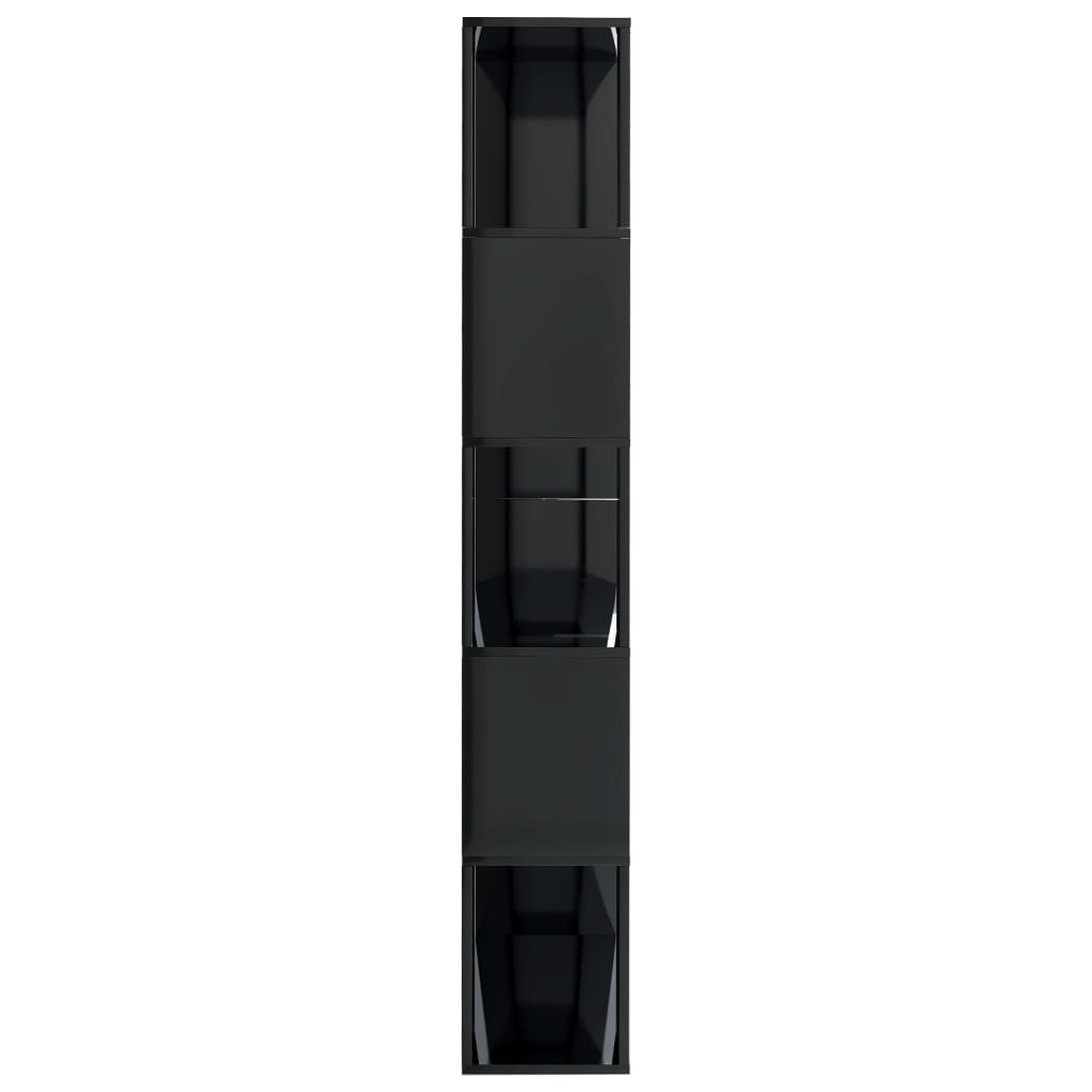 vidaXL bogskab/rumdeler 80 x 24 x 159 cm spånplade sort højglans