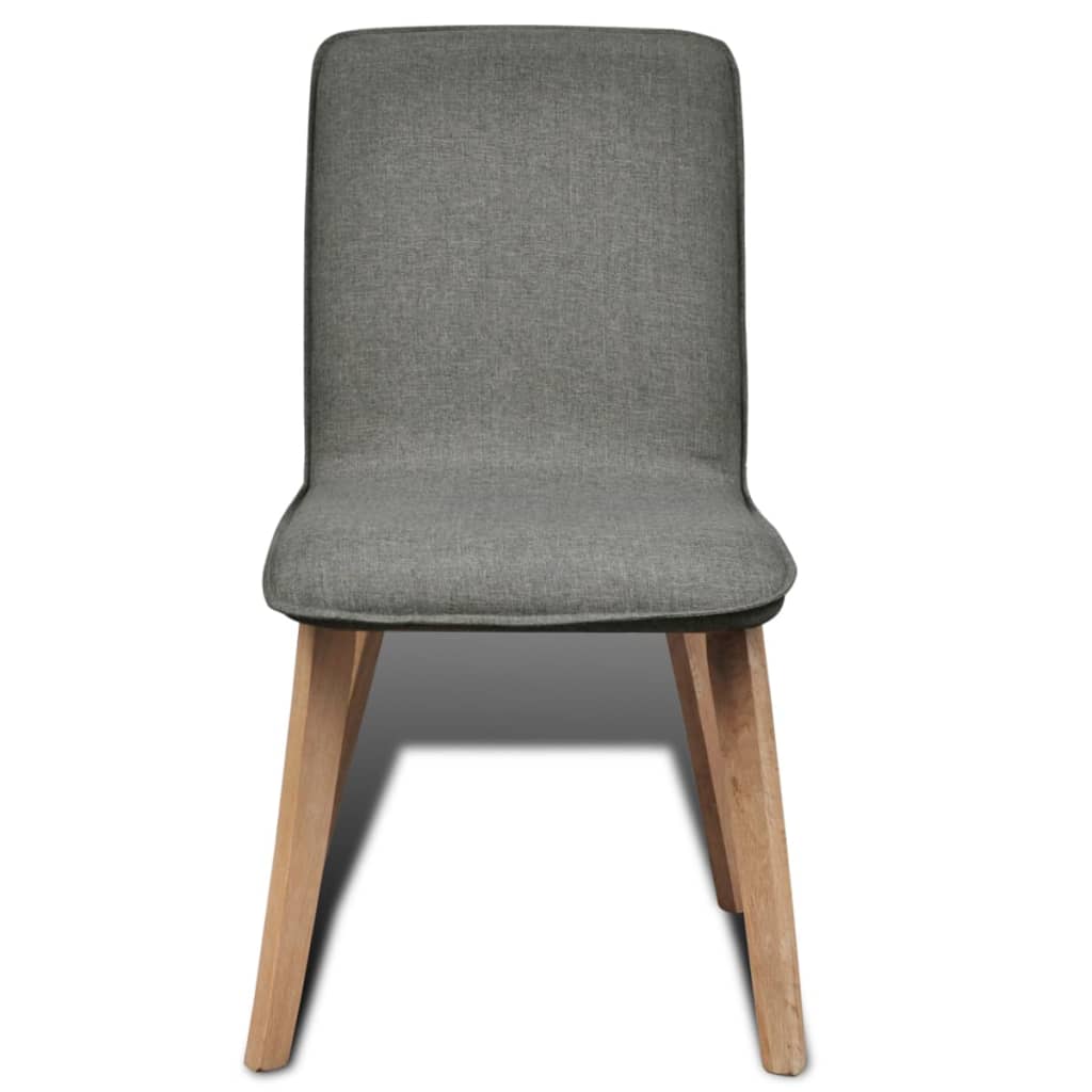 vidaXL spisebordsstole 4 stk. lysegråt stof massivt egetræ