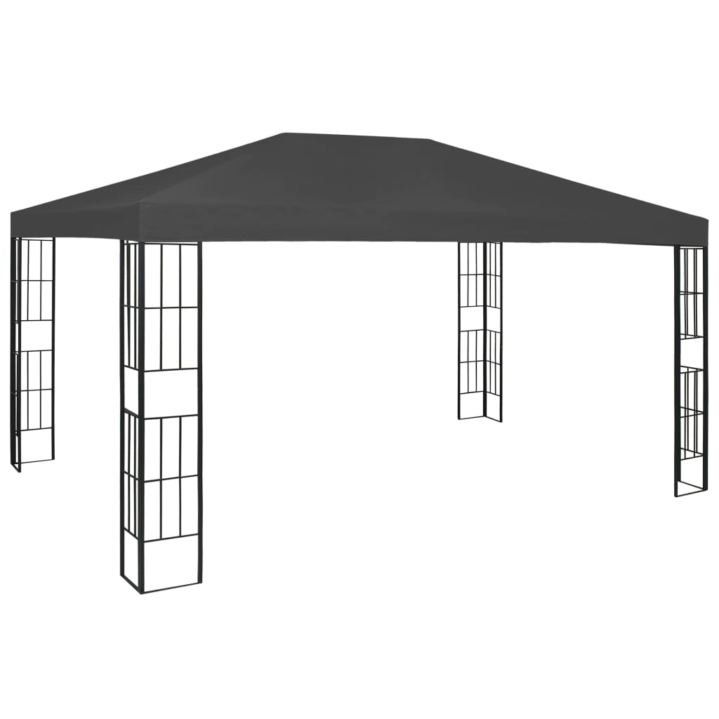 vidaXL pavillon med LED-lyskæder 3x4 m antracitgrå