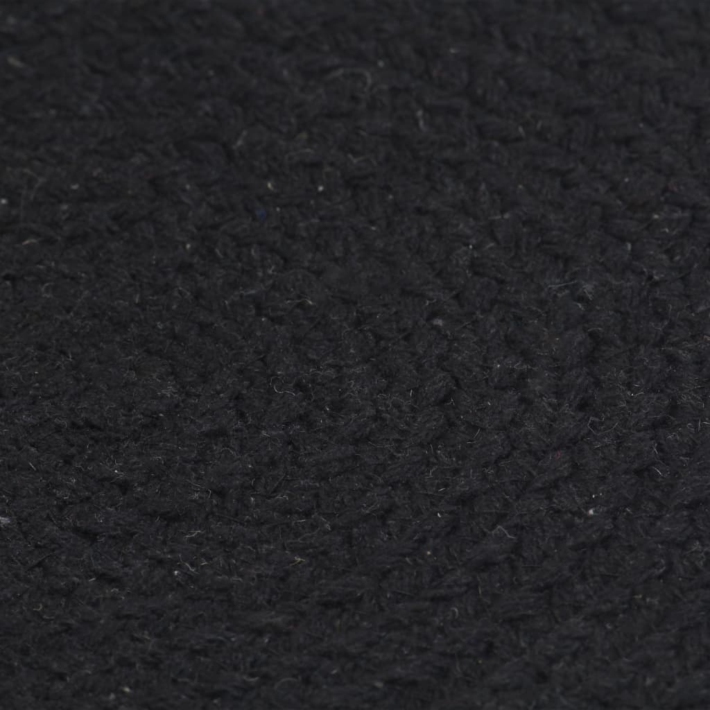 vidaXL dækkeservietter 6 stk. rund 38 cm bomuld sort