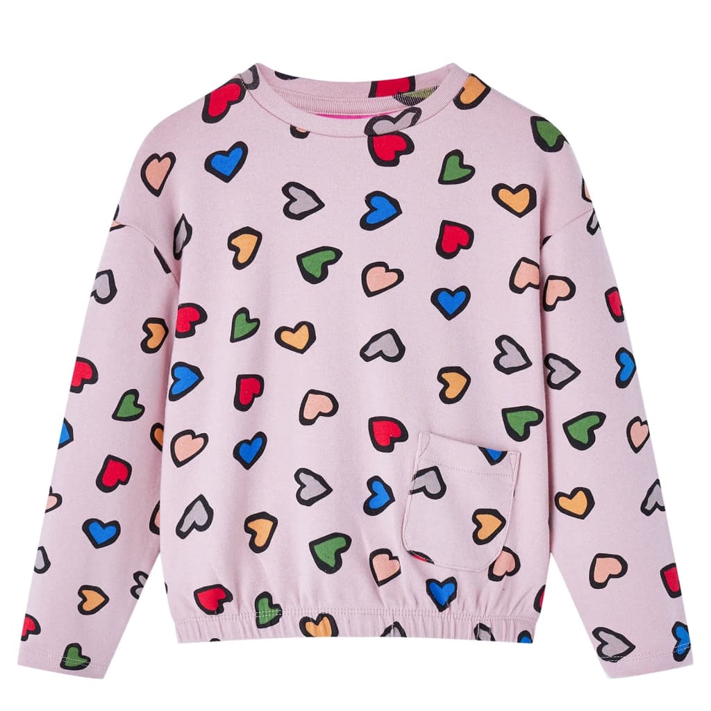 Sweatshirt til børn lys str. 92 lyserød