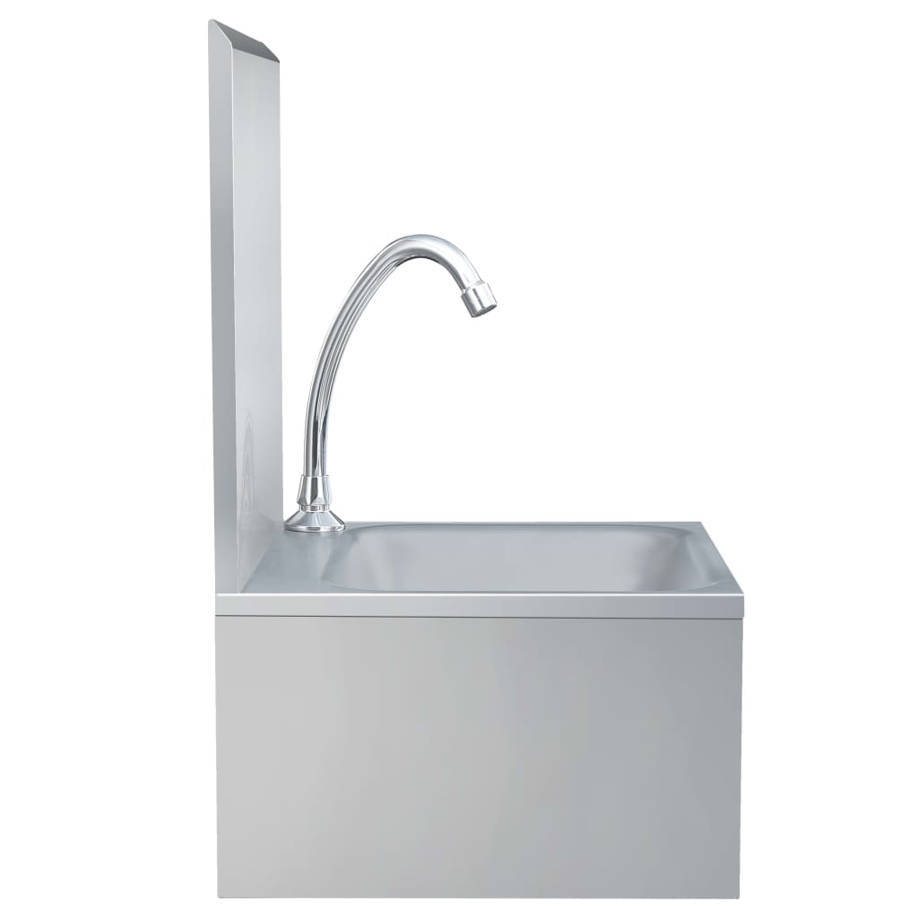vidaXL håndvask med vandhane og sæbedispenser rustfrit stål