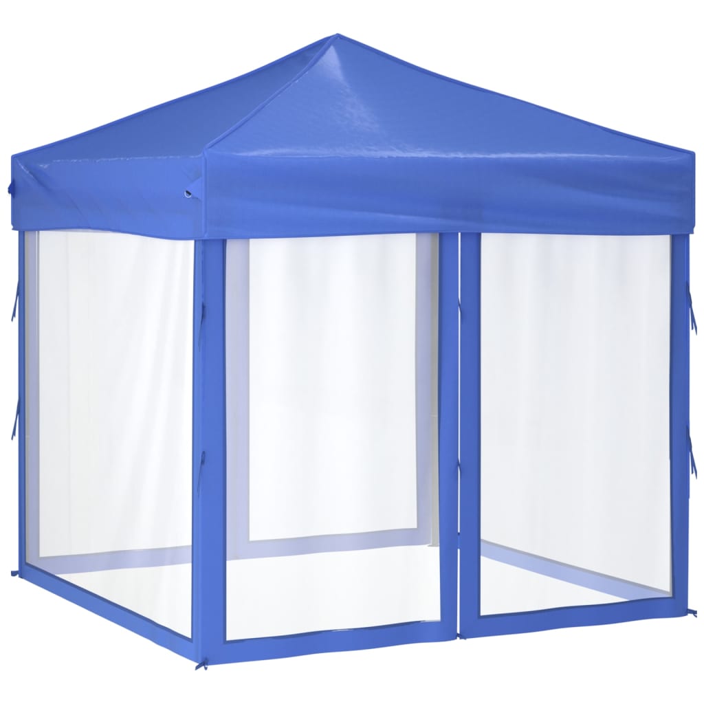 vidaXL foldbart festtelt med sidevægge 2x2 m blå
