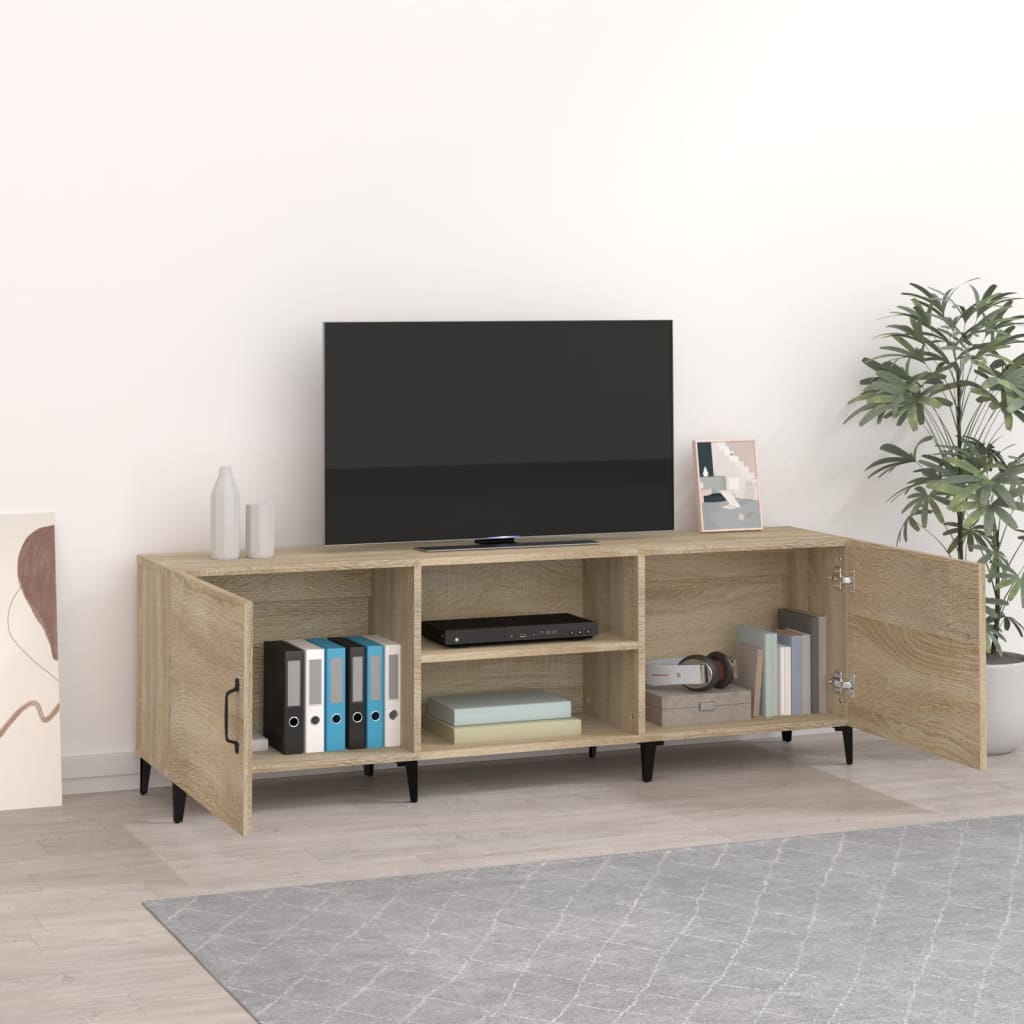 vidaXL tv-bord 150x30x50 cm konstrueret træ sonoma-eg