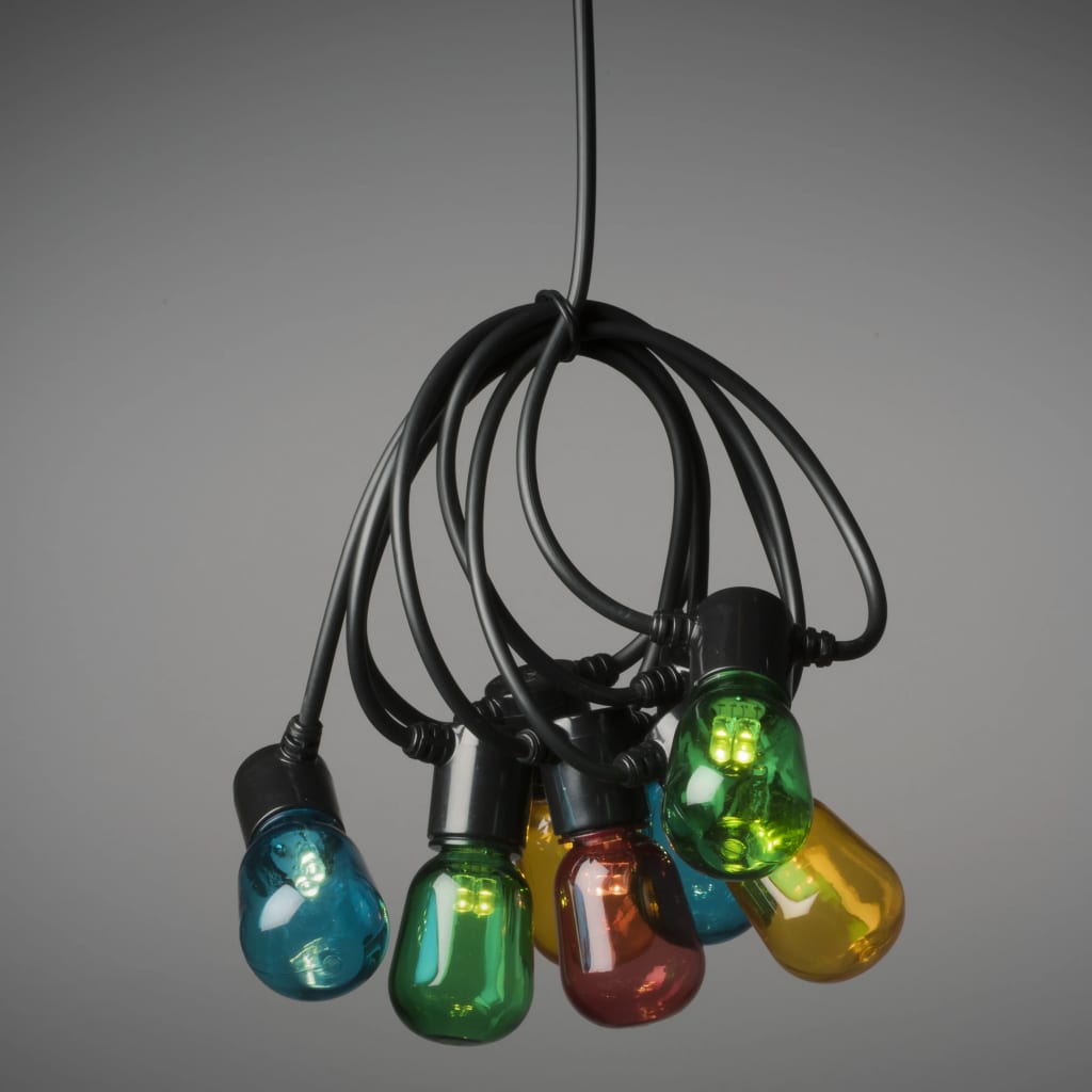 KONSTSMIDE lyskæde med 40 transparente ovale lamper flerfarvet
