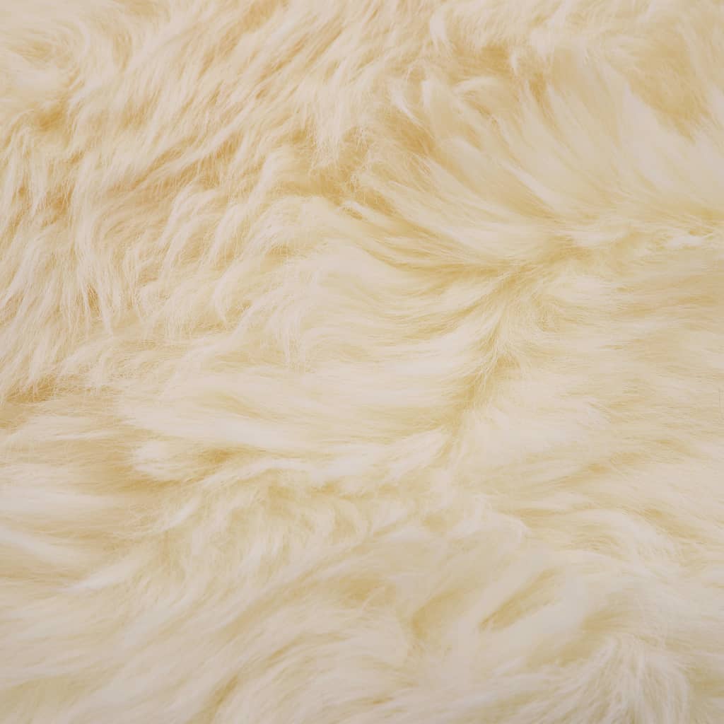 vidaXL gulvtæppe 60x180 cm fårelæder hvid