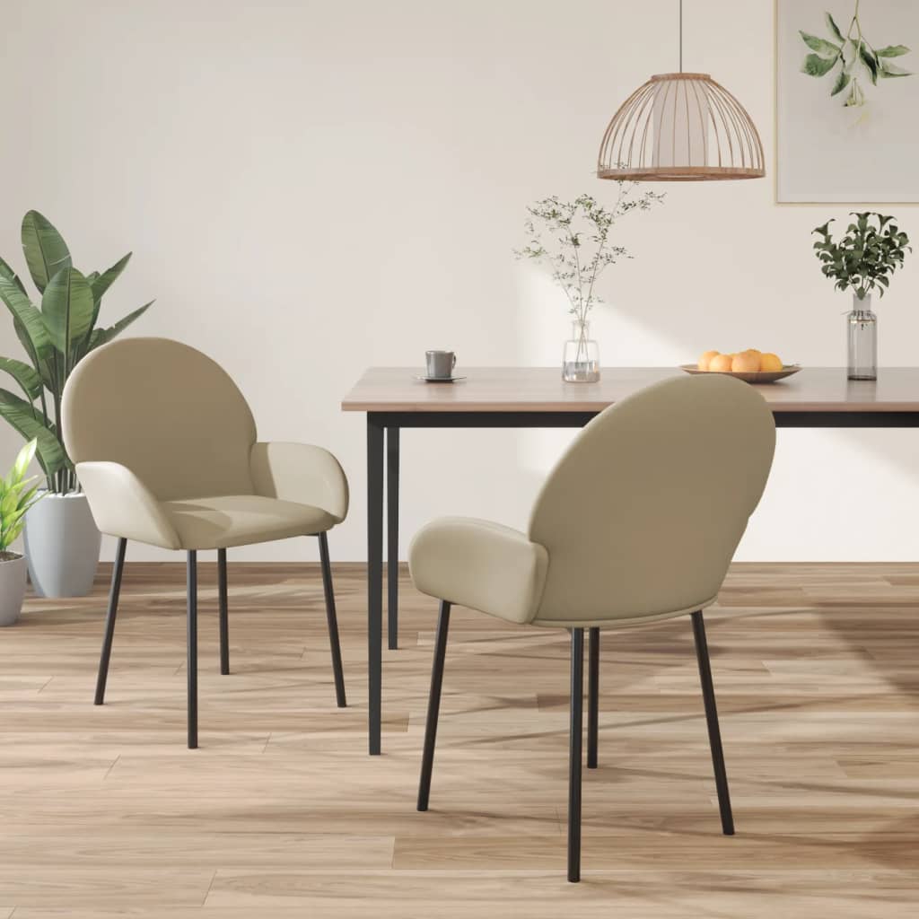 vidaXL spisebordsstole 2 stk. kunstlæder cappuccino