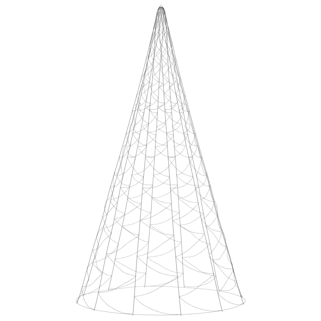 vidaXL juletræ til flagstang 3000 LED'er 800 cm varmt hvidt lys
