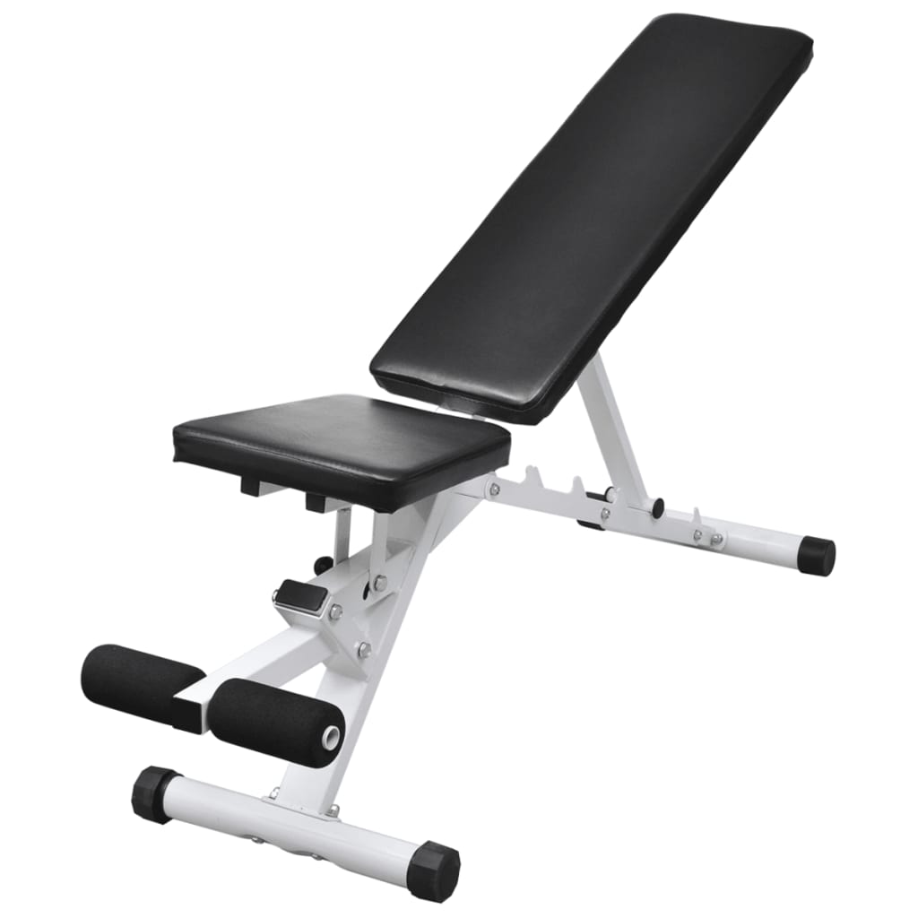 vidaXL træningsbænk med vægtstangs- og håndvægtssæt 30,5 kg