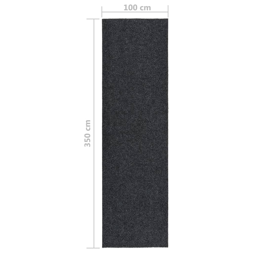 vidaXL snavsbestandig tæppeløber 100x350 cm antracitgrå