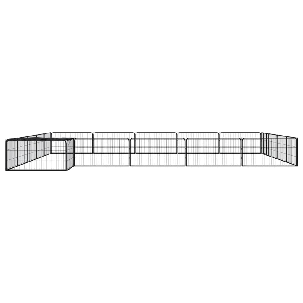 vidaXL 20-panels hundegård 100x50 cm pulverlakeret stål sort