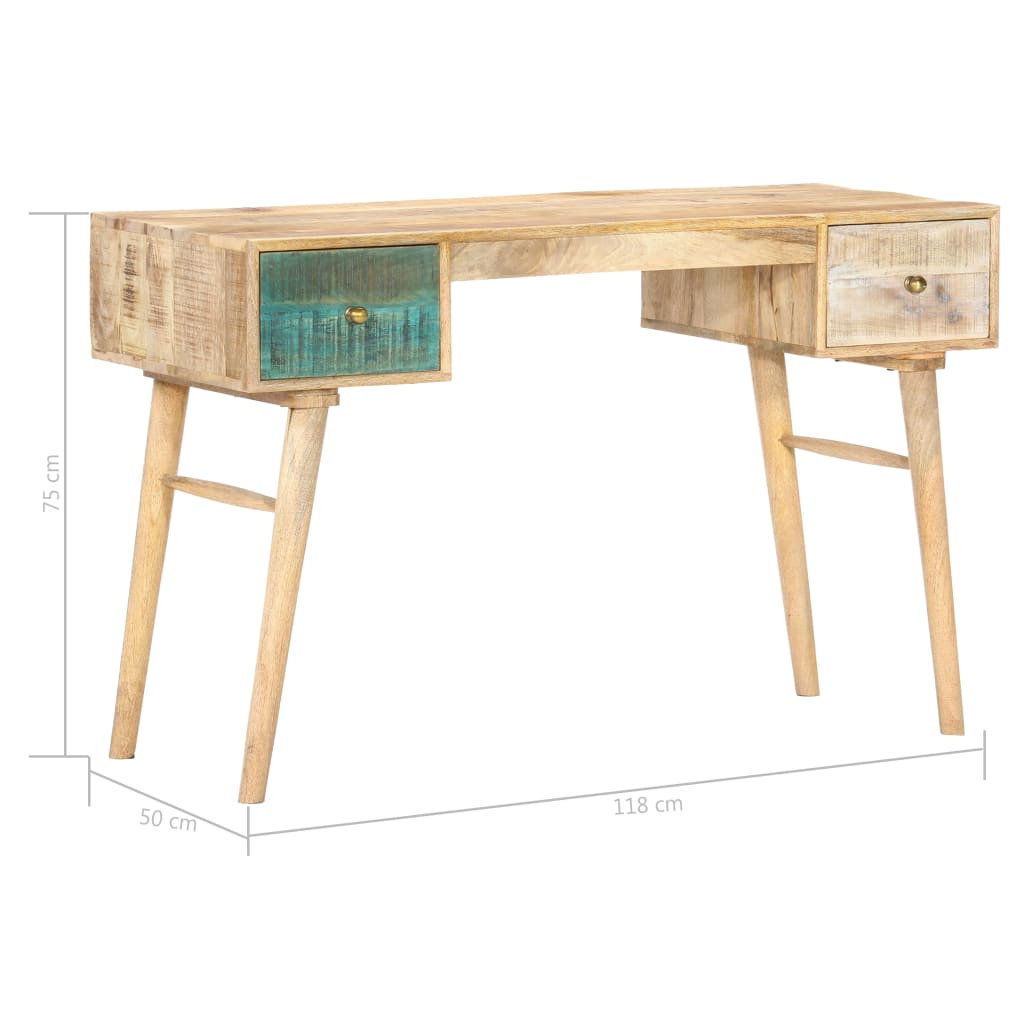 vidaXL skrivebord 118x50x75 cm massivt mangotræ