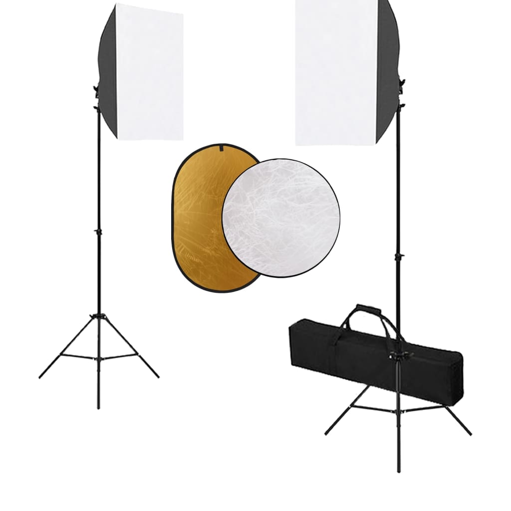vidaXL fotostudiesæt med softbox-lampe og reflektor