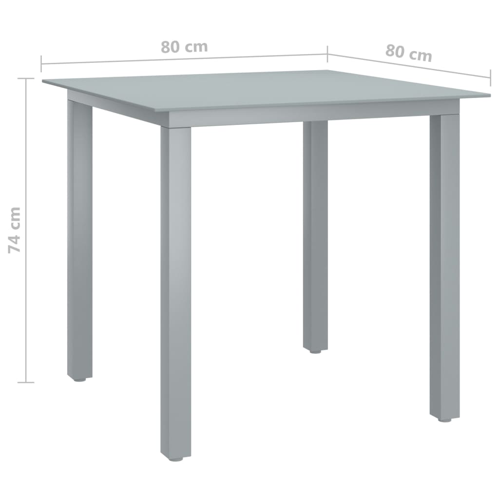 vidaXL spisebordssæt til haven 5 dele aluminium sølvfarvet og sort