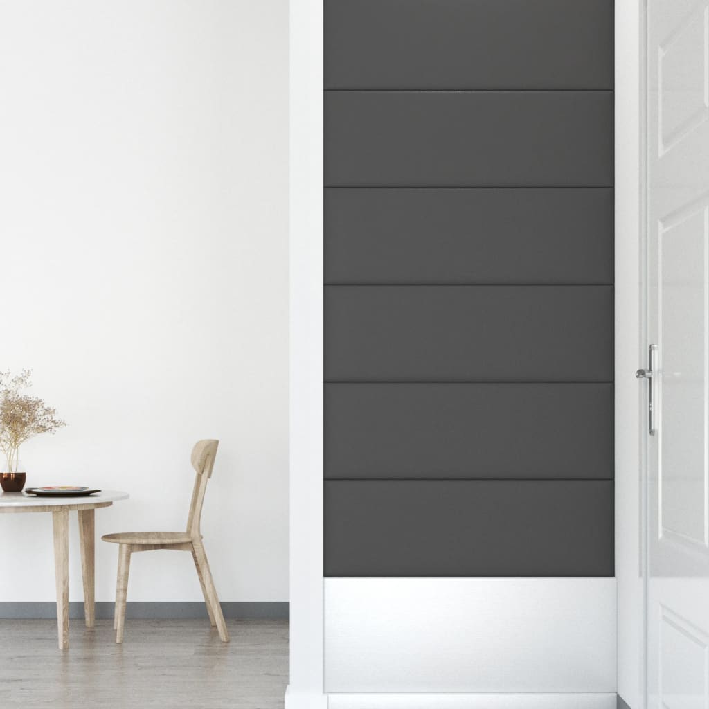 vidaXL vægpaneler 12 stk. 90x30 cm 3,24 m² kunstlæder grå
