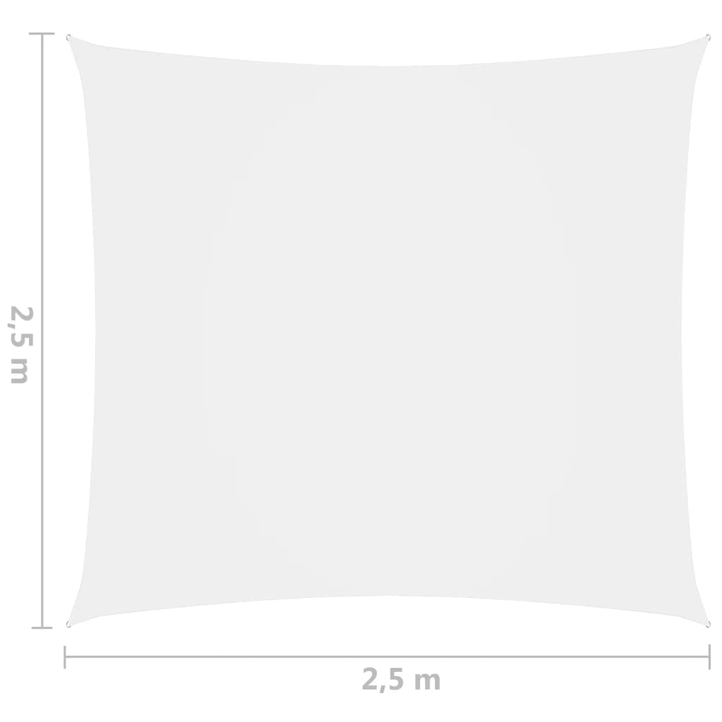 vidaXL solsejl 2,5x2,5 m firkantet oxfordstof hvid