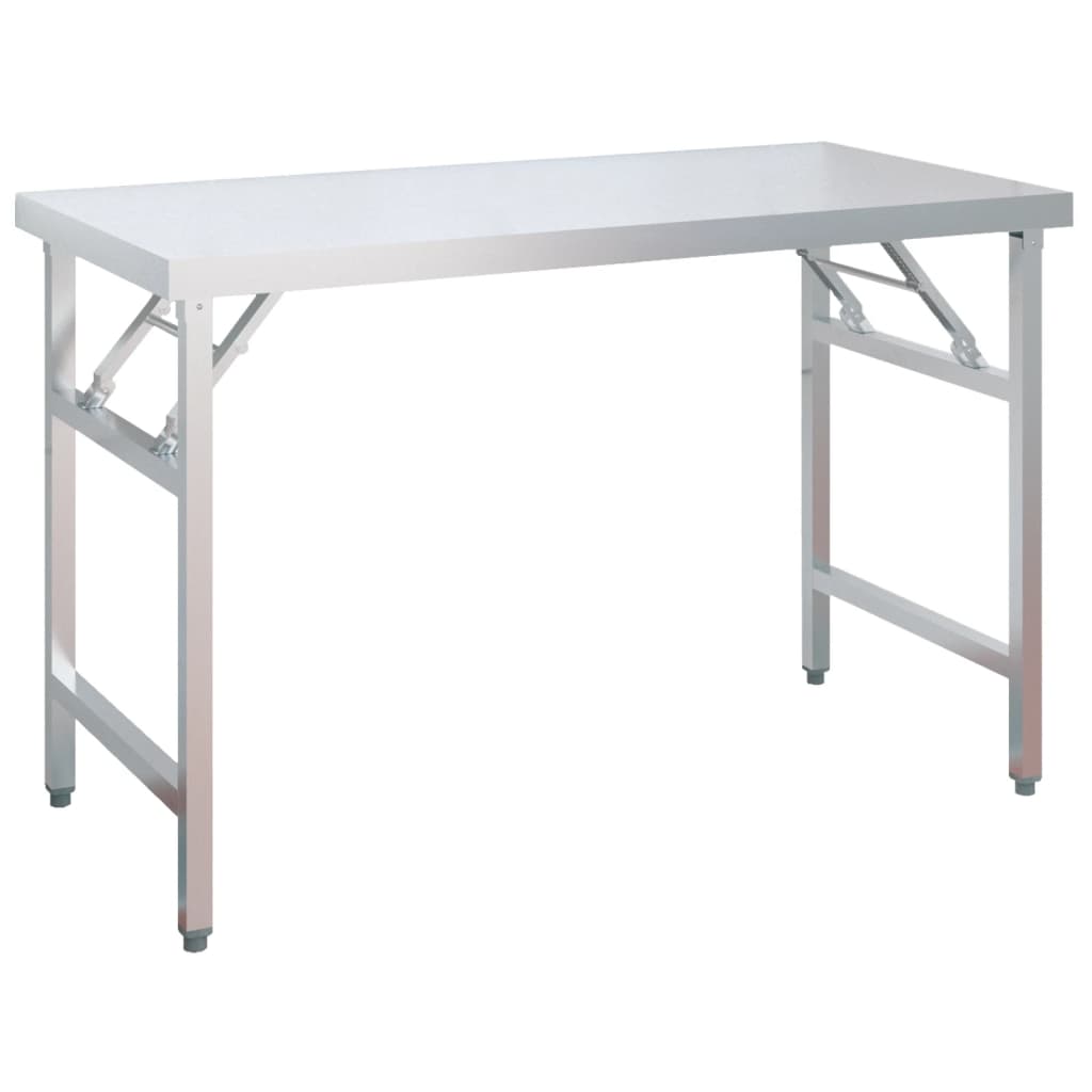 vidaXL køkkenbord med tophylde 120x60x145 cm rustfrit stål