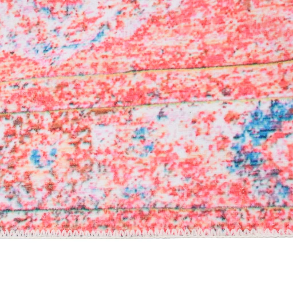 vidaXL gulvtæppe m. tryk vaskbart 140x200 cm polyester flerfarvet