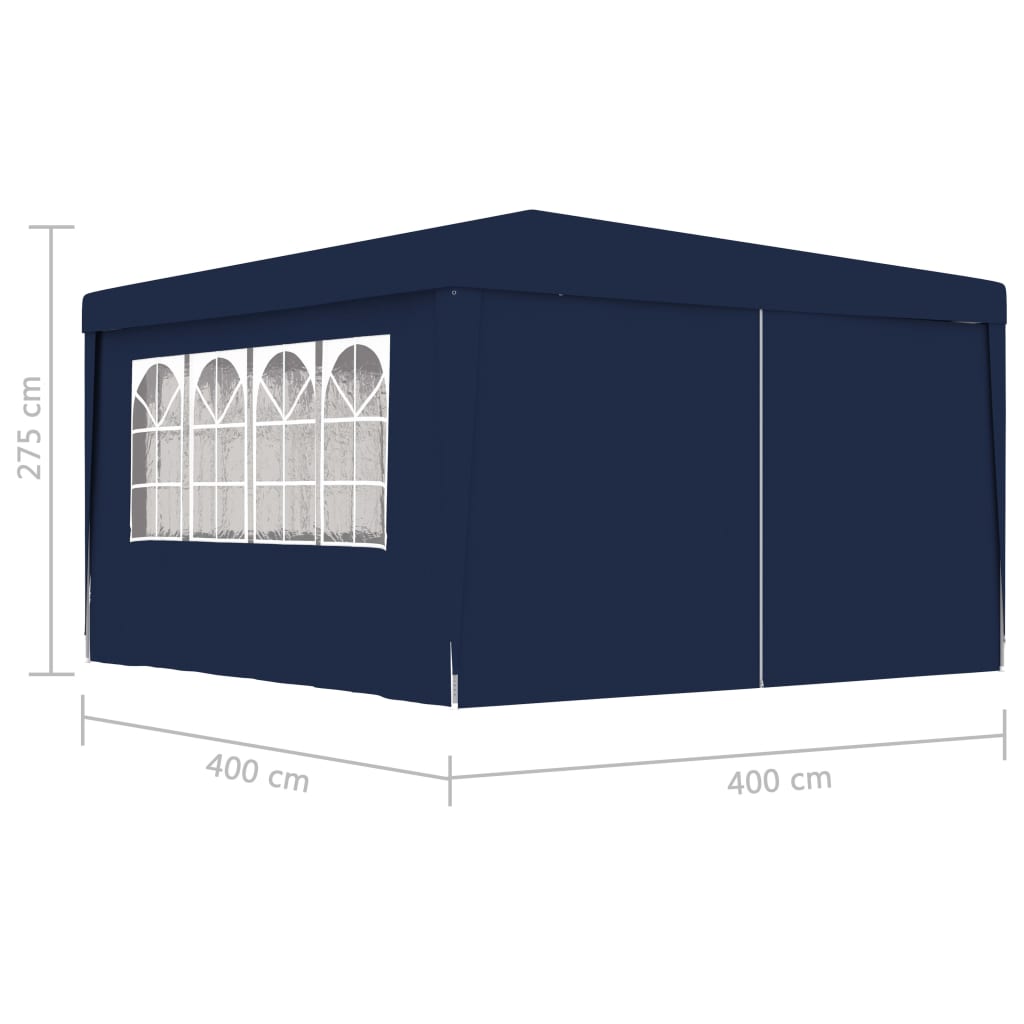 vidaXL festtelt med sidevægge 4x4 m 90 g/m² blå