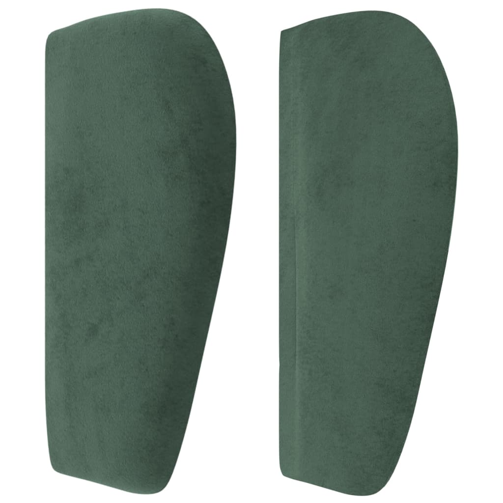 vidaXL sengegavl med kanter 83x23x78/88 cm fløjl mørkegrøn