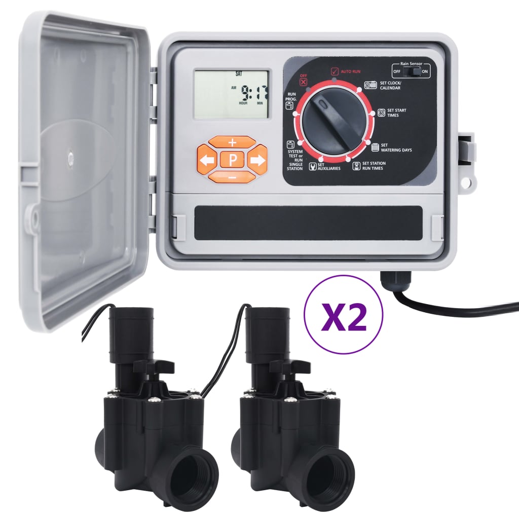 vidaXL kontrolenhed til vandingssystem med 4 magnetventiler