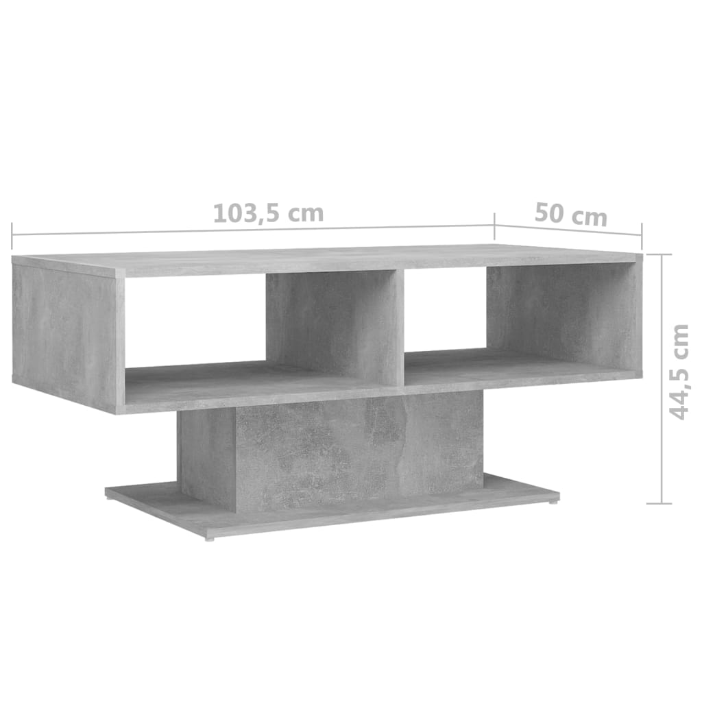 vidaXL sofabord 103,5x50x44,5 cm konstrueret træ betongrå