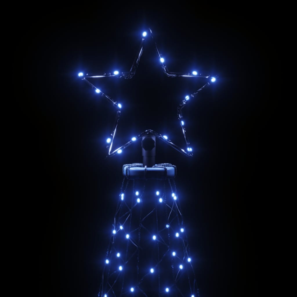 vidaXL juletræ med metalstolpe 1400 LED'er 5 m blåt lys