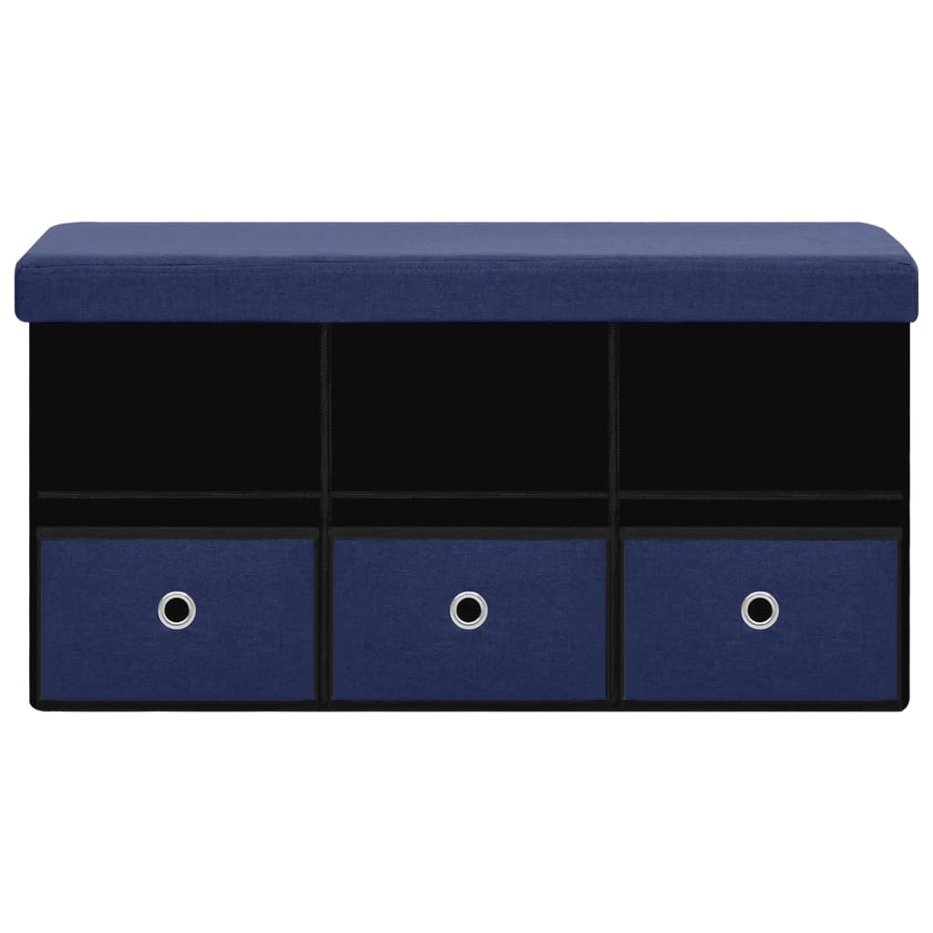 vidaXL foldbar opbevaringsbænk 76x38x38 cm kunstlærred blå