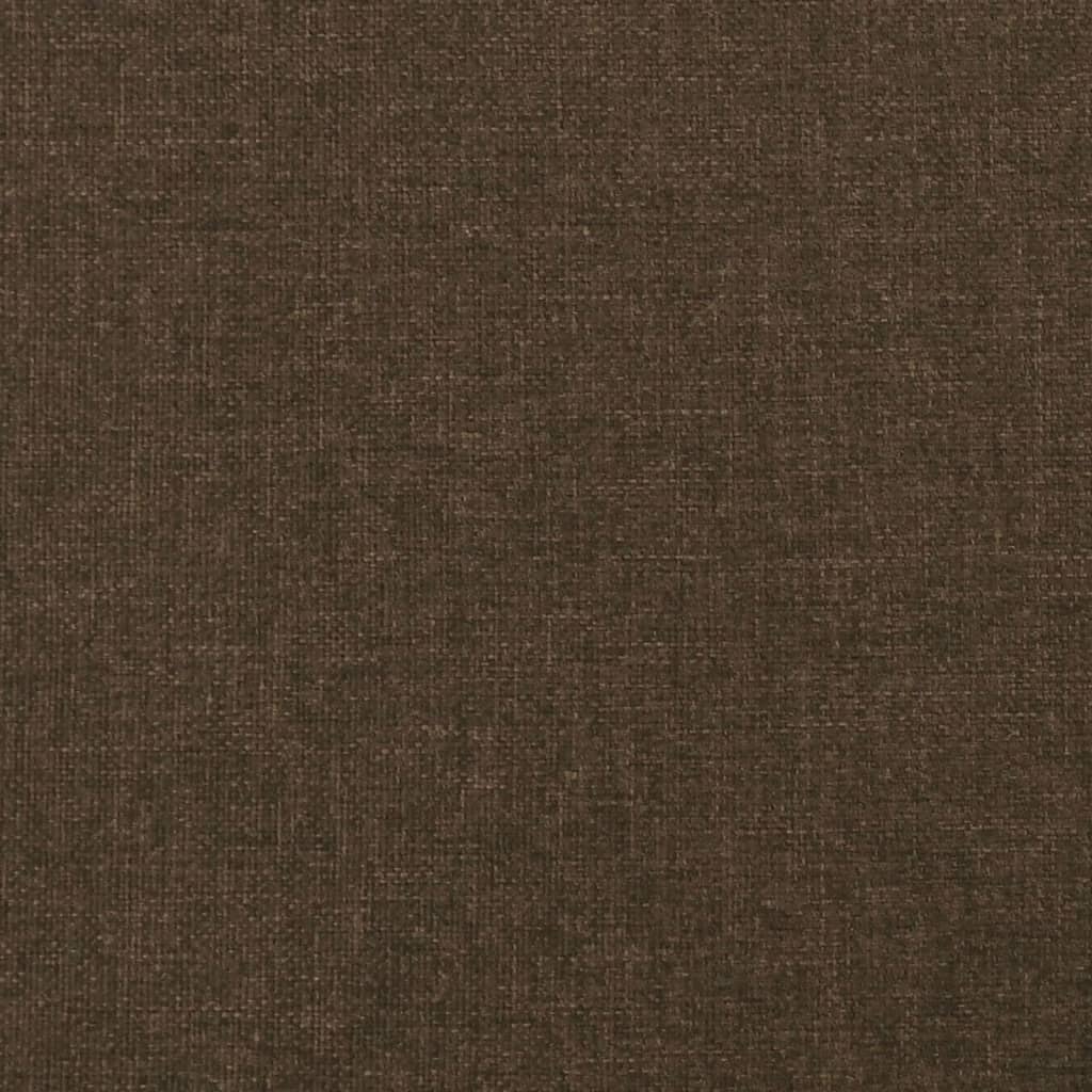 vidaXL sengegavl med kanter 183x16x118/128 cm stof mørkebrun