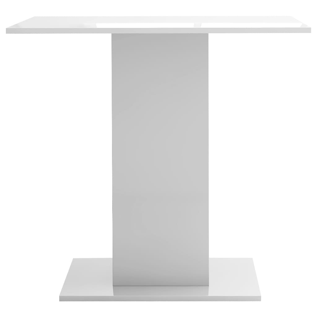 vidaXL spisebord 80 x 80 x 75 cm spånplade hvid højglans