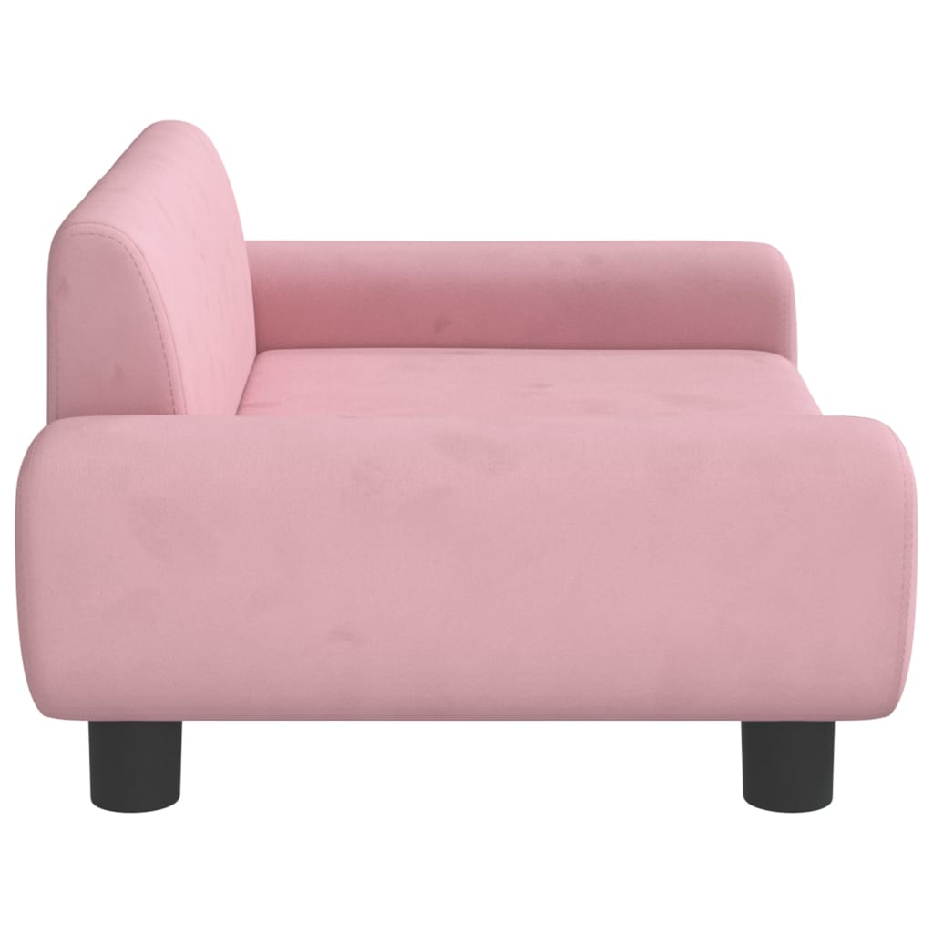 vidaXL sofa til børn 70x45x33 cm velour lyserød